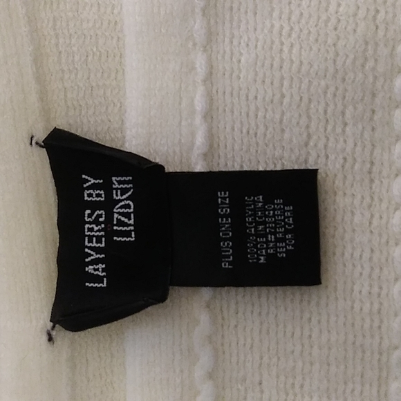 Layers By Lizden Womens Plus 1 Size Cream Color Sweater Wrap With Fringe - Picture 2 of 9